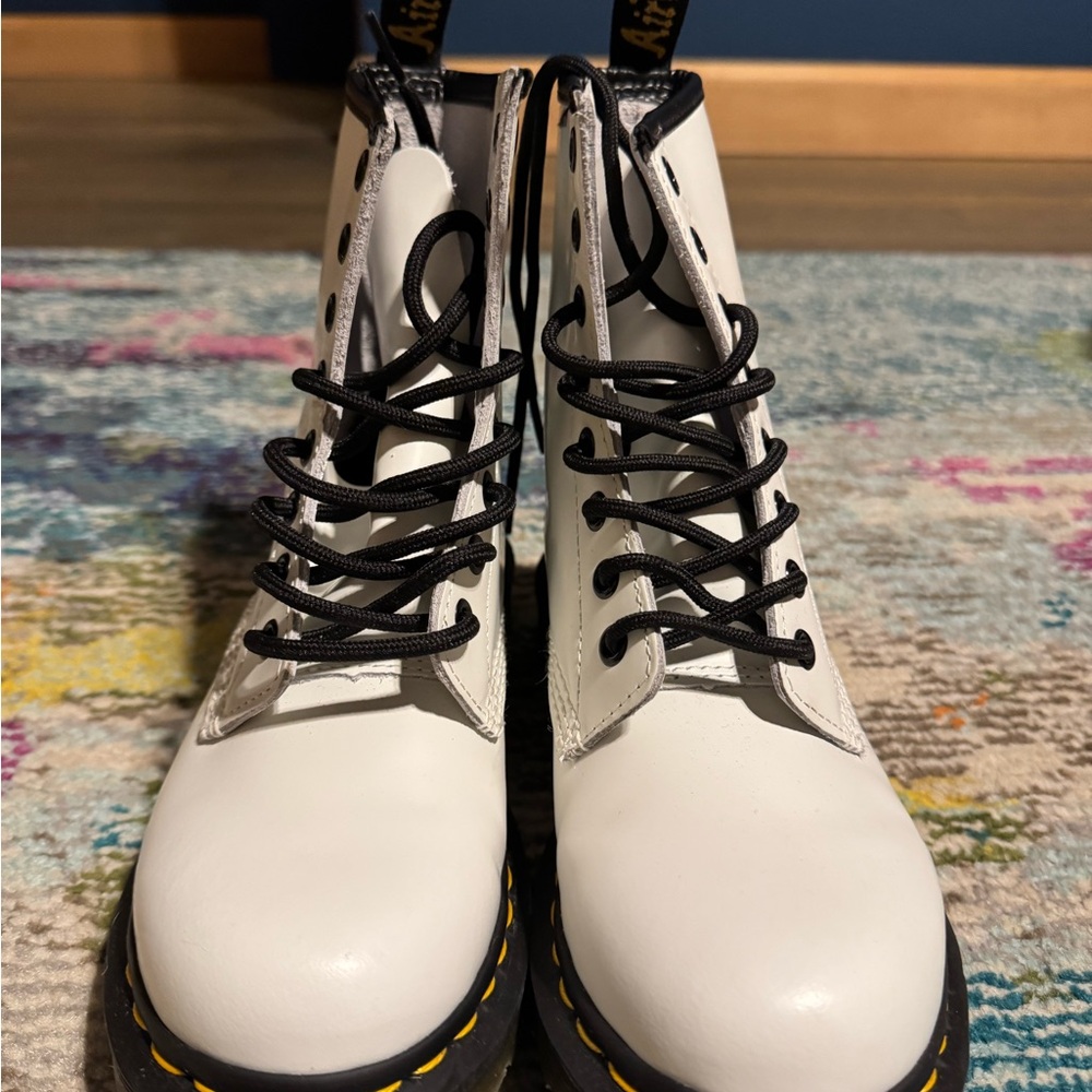 Dr. Martens White Leather Boots